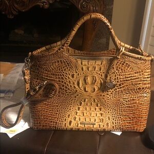 Brahmin Elaine Tan Crocodile Embossed Satchel